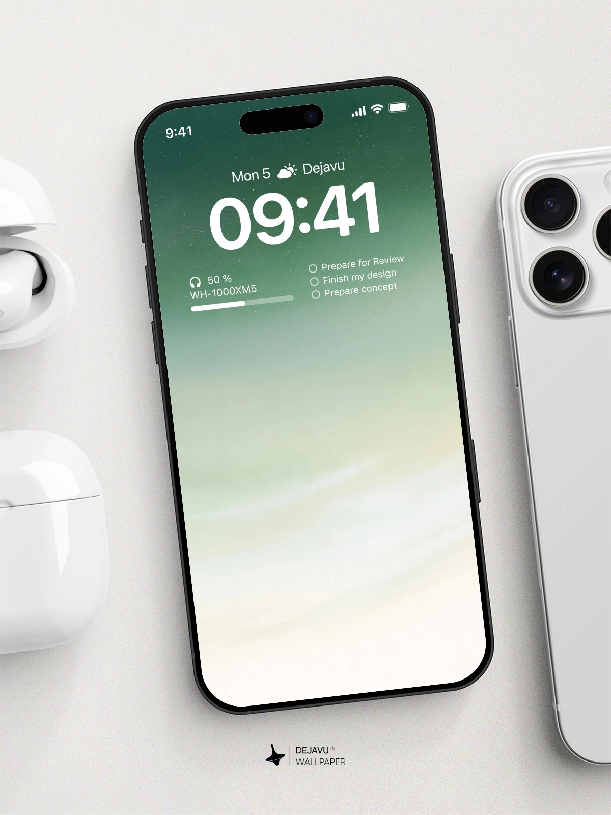 Aurora Green Gradient Wallpaper 4K for iPhone Lock Screen