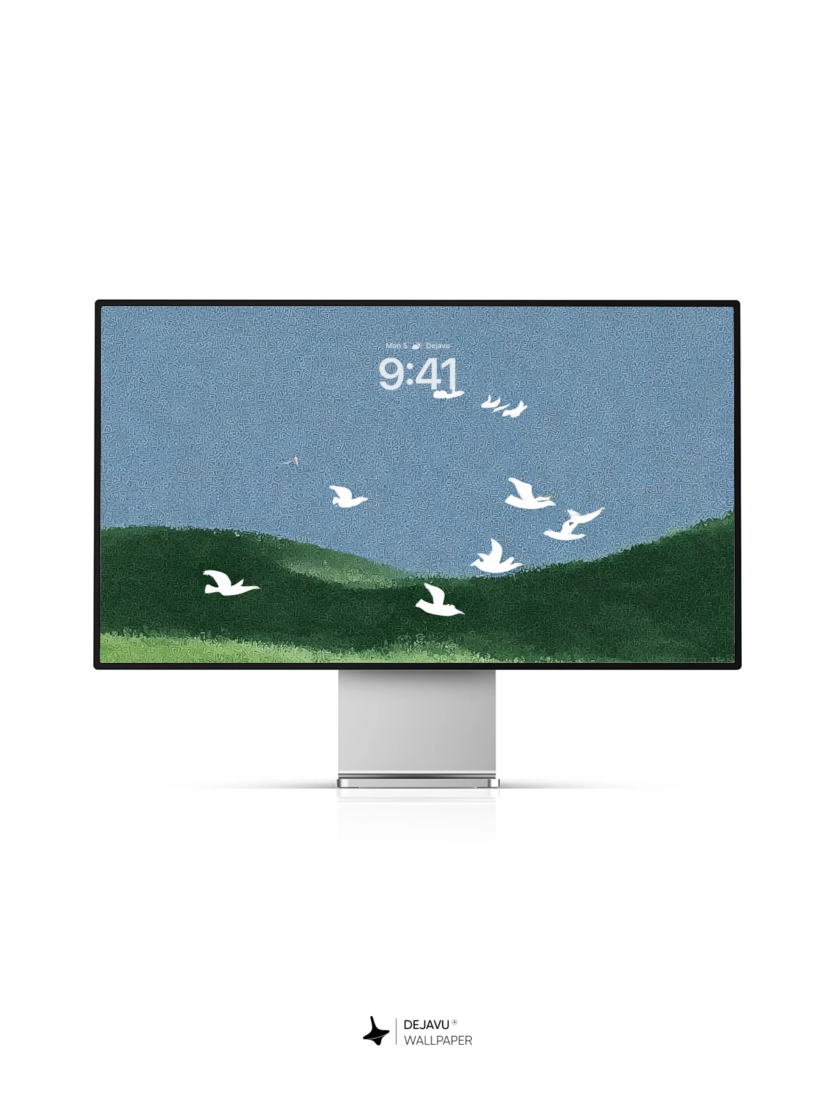 Minimalist Green Landscape Wallpaper 4K for iPhone Lock Screen
