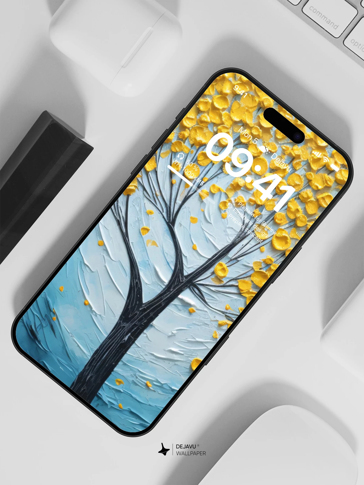 Yellow Tree Wallpaper 4K for iPhone Lock Screen