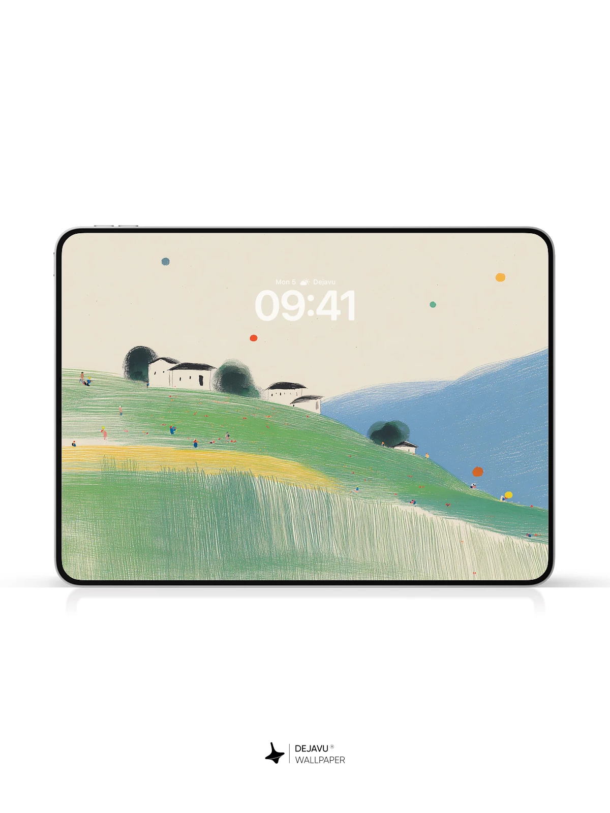 Minimalist Hillside Village Wallpaper 4K for iPhone Lock Screen