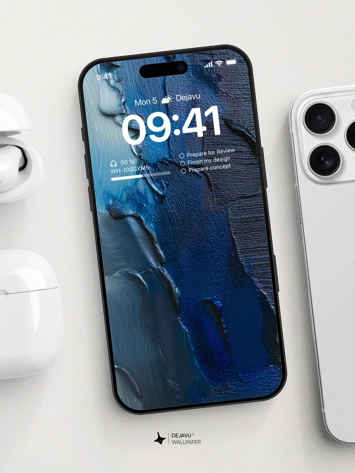 Blue Textured Abstract Wallpaper 4K for iPhone Lock Screen