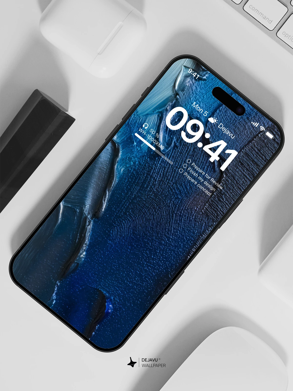 Blue Textured Abstract Wallpaper 4K for iPhone Lock Screen