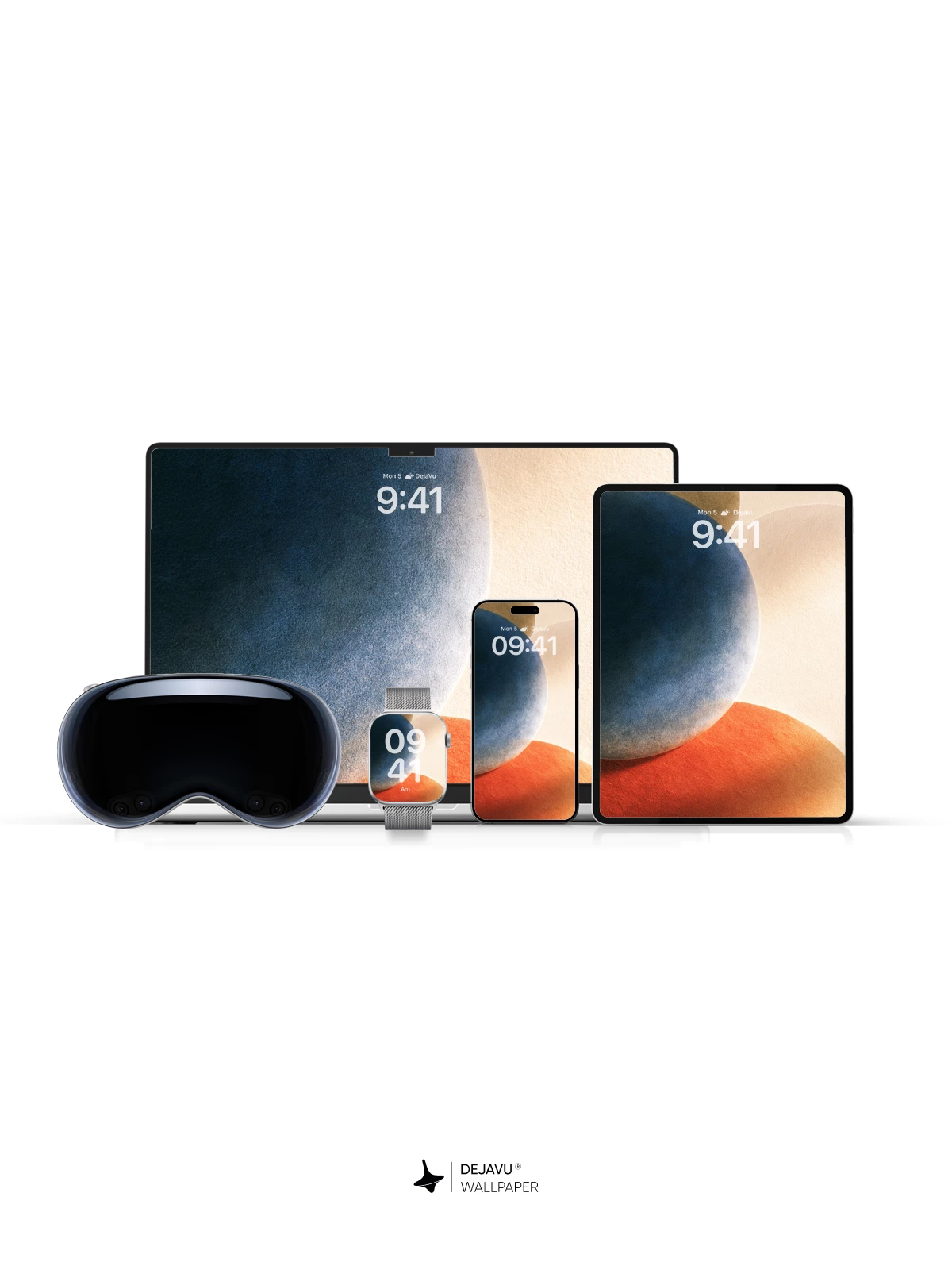Abstract Blue Orange Beige Wallpaper 4K for iPhone Lock Screen