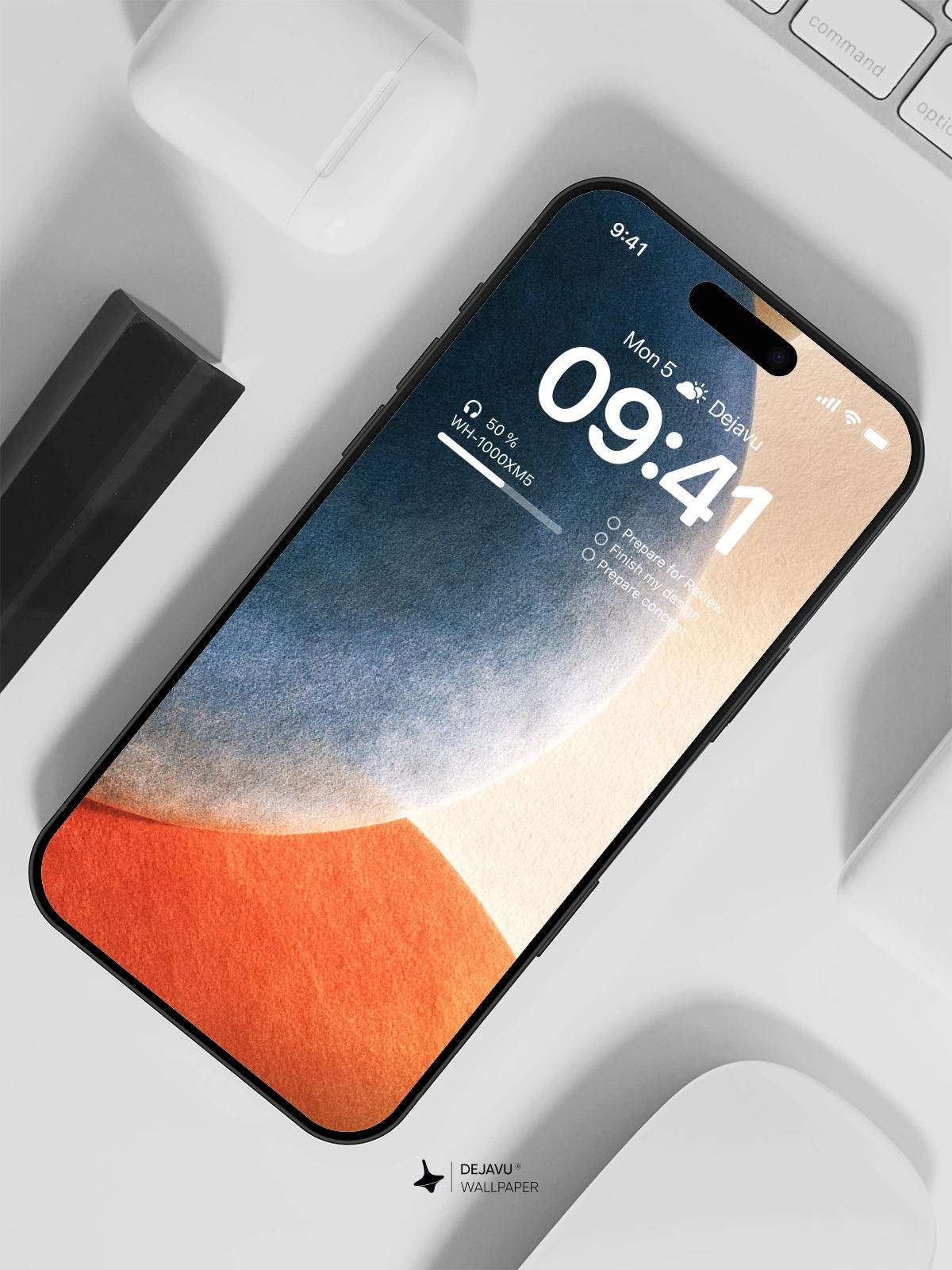 Abstract Blue Orange Beige Wallpaper 4K for iPhone Lock Screen