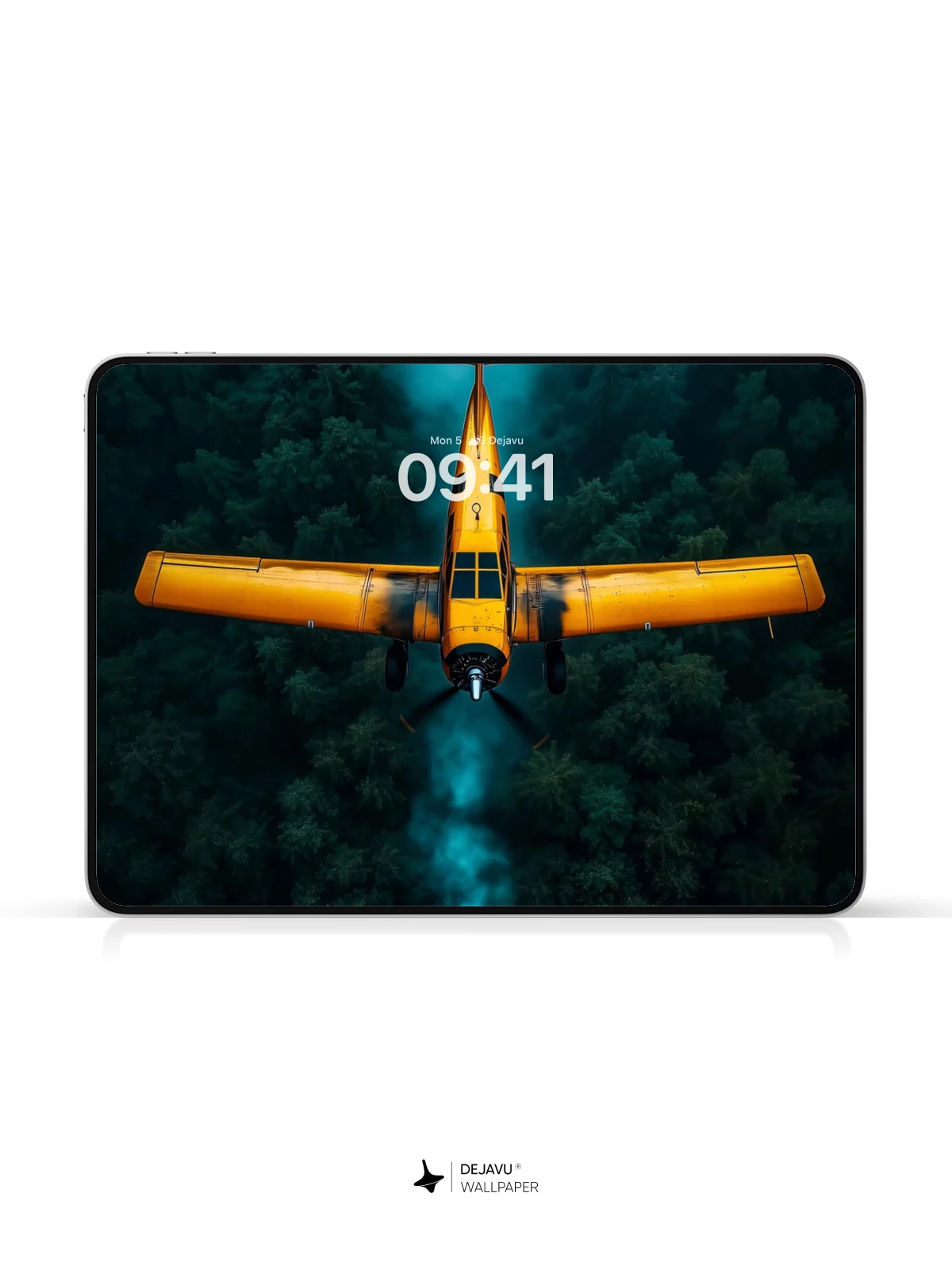 Yellow Plane Forest Wallpaper 4K for iPhone Lock Screen