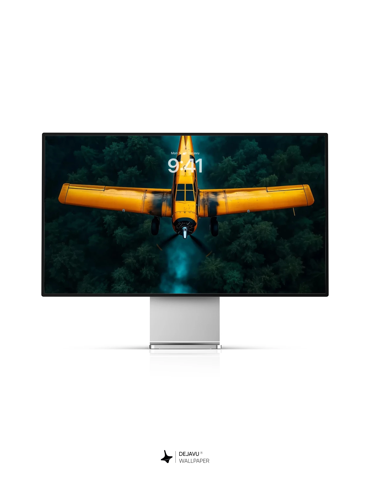 Yellow Plane Forest Wallpaper 4K for iPhone Lock Screen