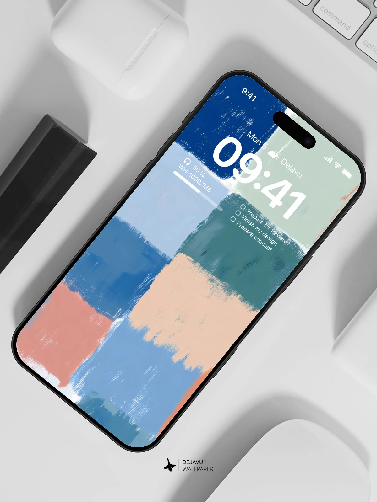 Abstract Blue and Orange Wallpaper 4K for iPhone Lock Screen