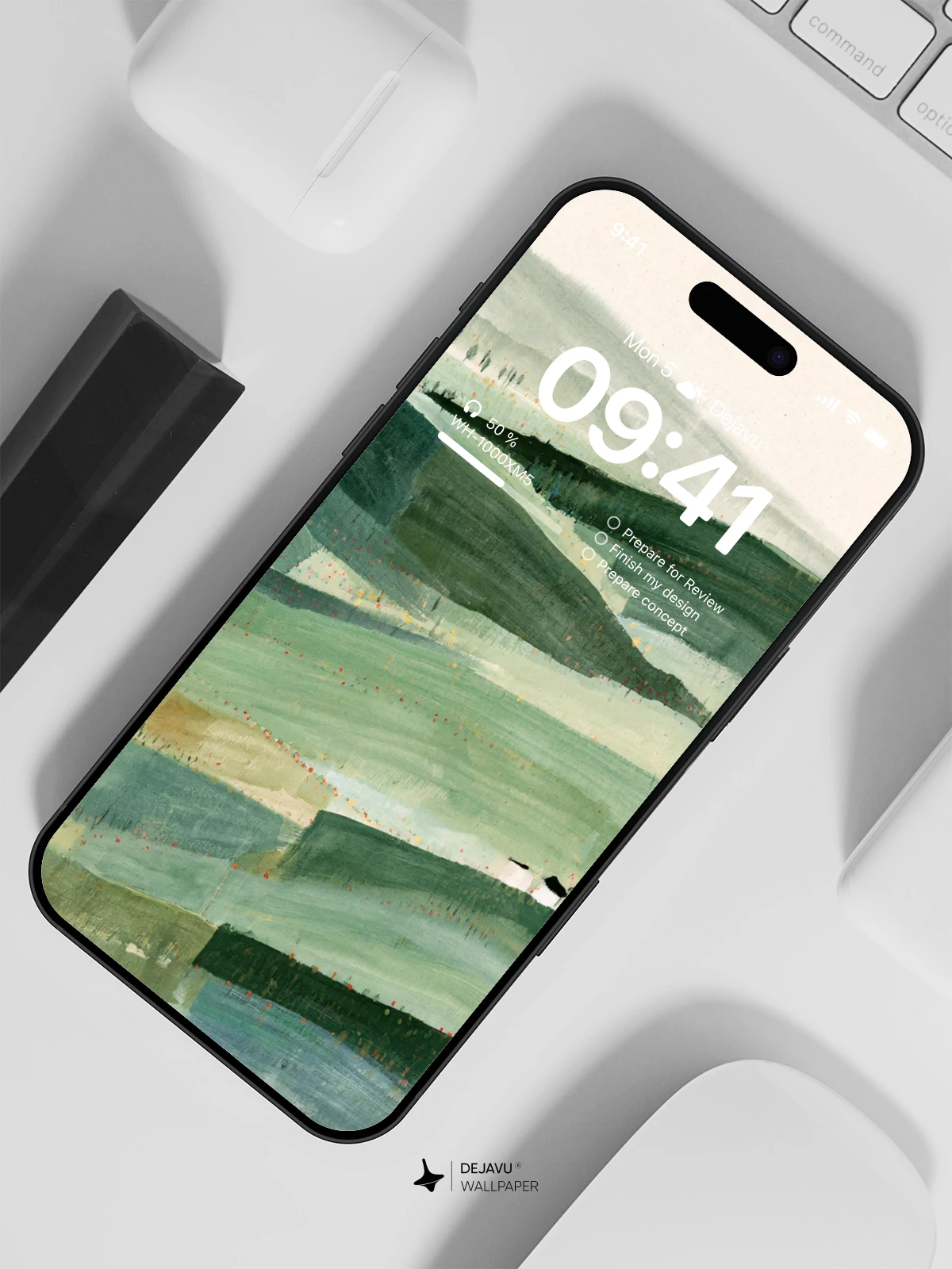 Abstract Green Hills Wallpaper 4K for iPhone Lock Screen