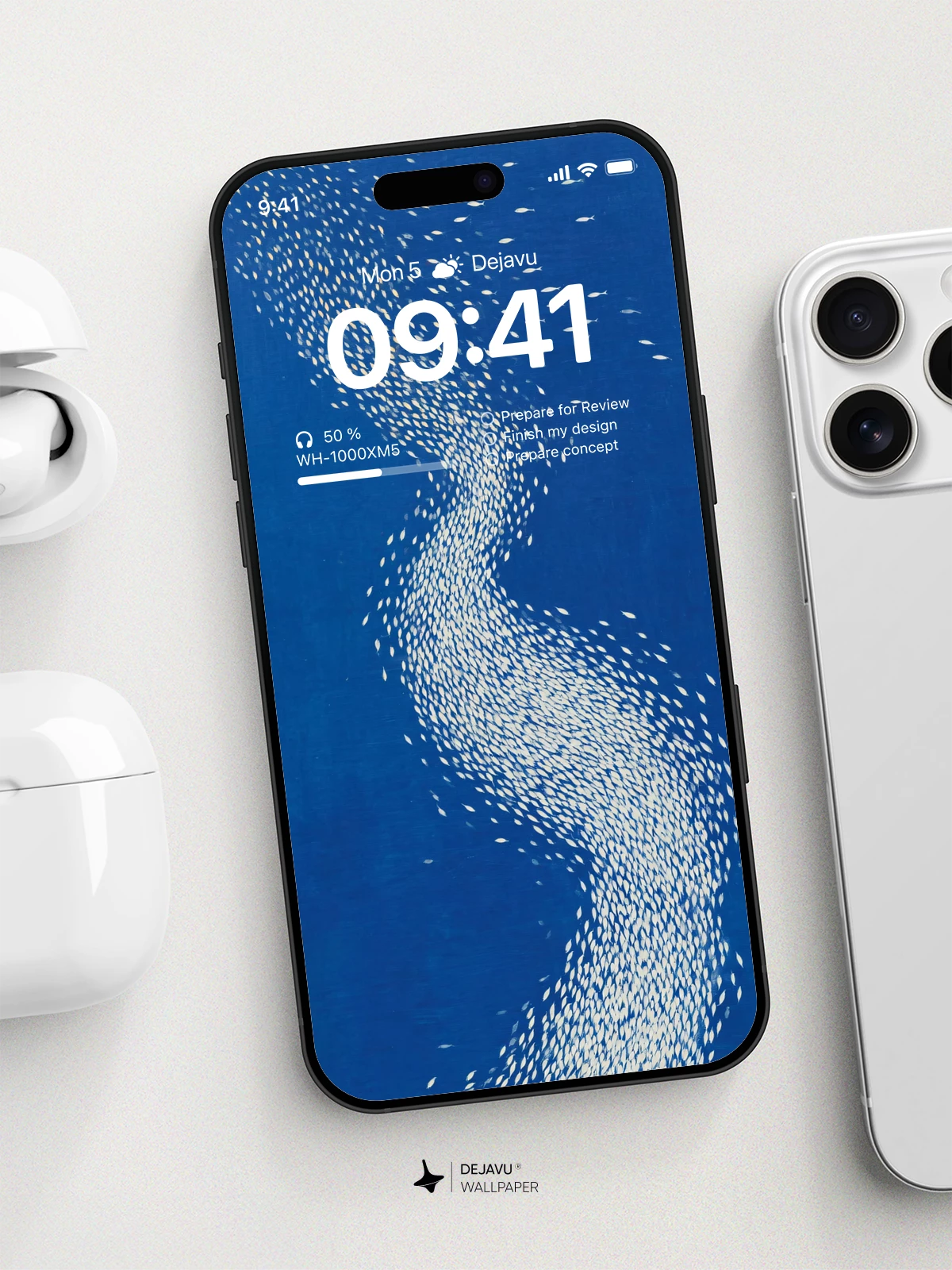 School of Fish Blue Wallpaper 4K for iPhone Lock Screen