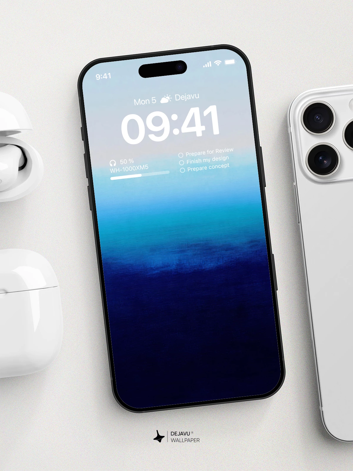 Blue Gradient Ocean Wallpaper 4K for iPhone Lock Screen