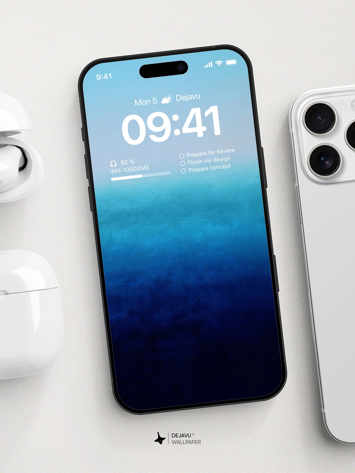 Ocean Gradient Blue Wallpaper 4K for iPhone Lock Screen
