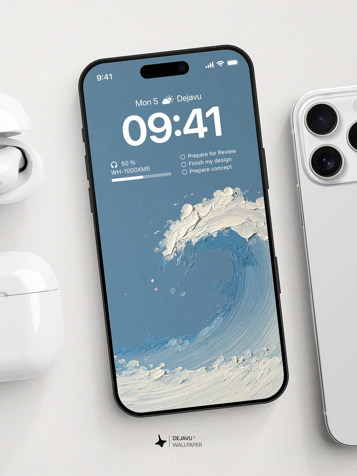 Ocean Wave Artistic Texture 4K Wallpaper for iPhone Lock Screen