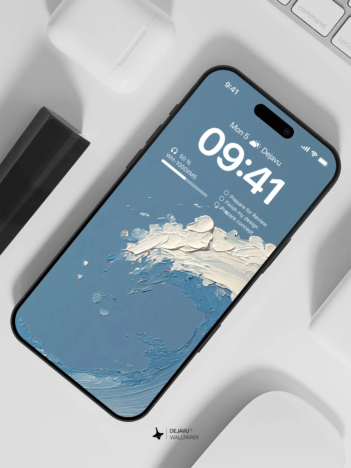 Ocean Wave Artistic Texture 4K Wallpaper for iPhone Lock Screen