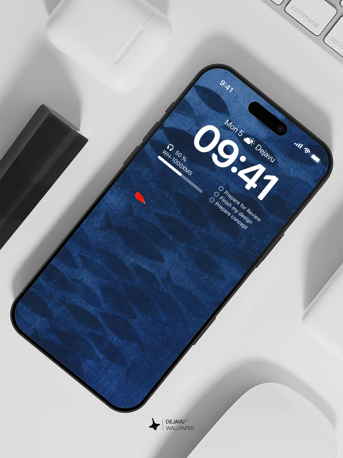 Blue Ocean Fish School Wallpaper 4K for iPhone Lock Screen