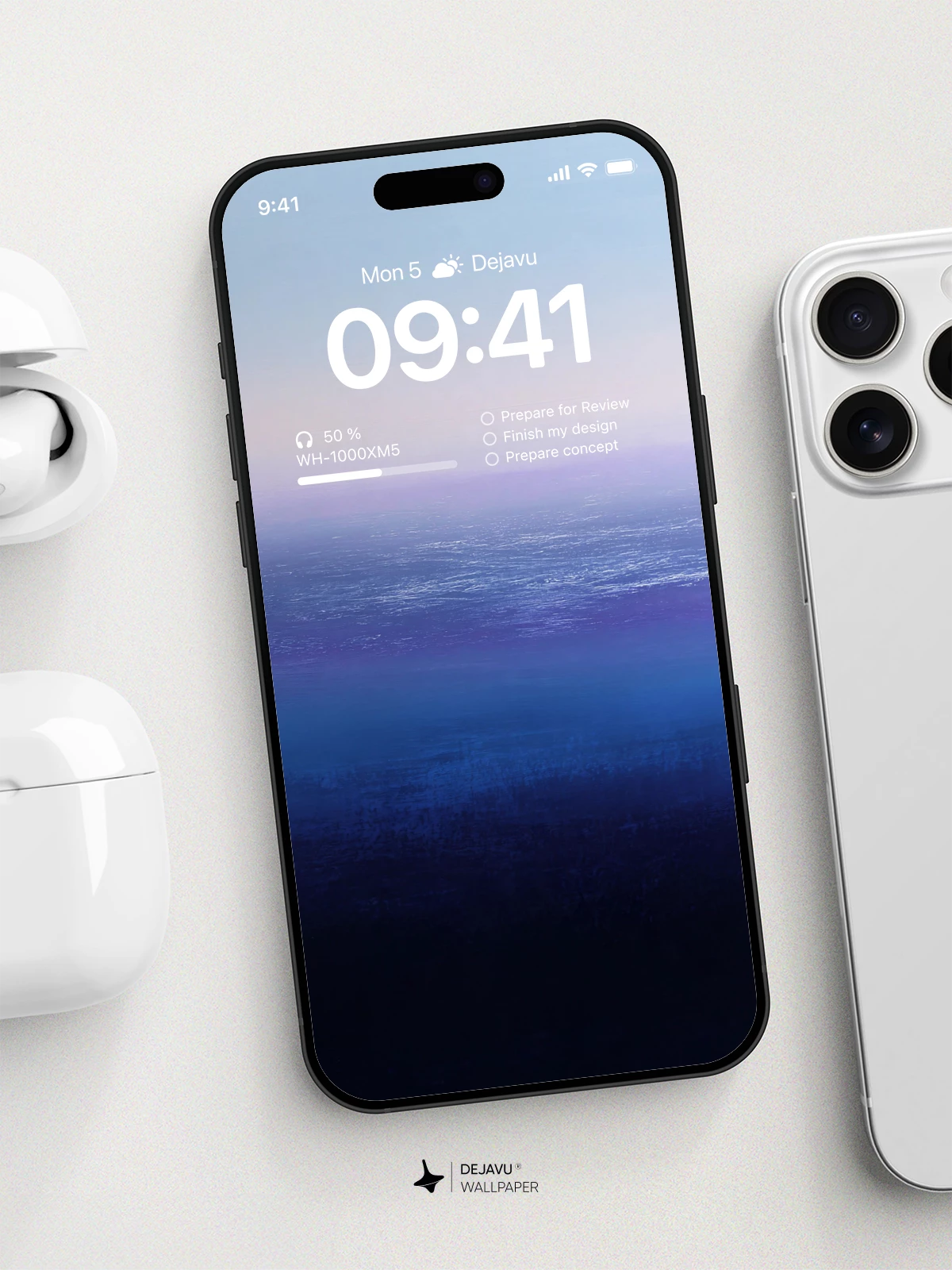 Gradient Ocean Blue Wallpaper 4K for iPhone Lock Screen