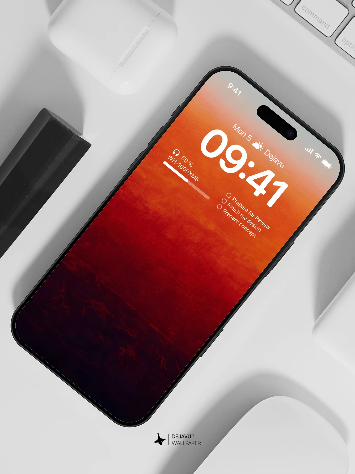 Abstract Red Orange Gradient Wallpaper 4K for iPhone Lock Screen