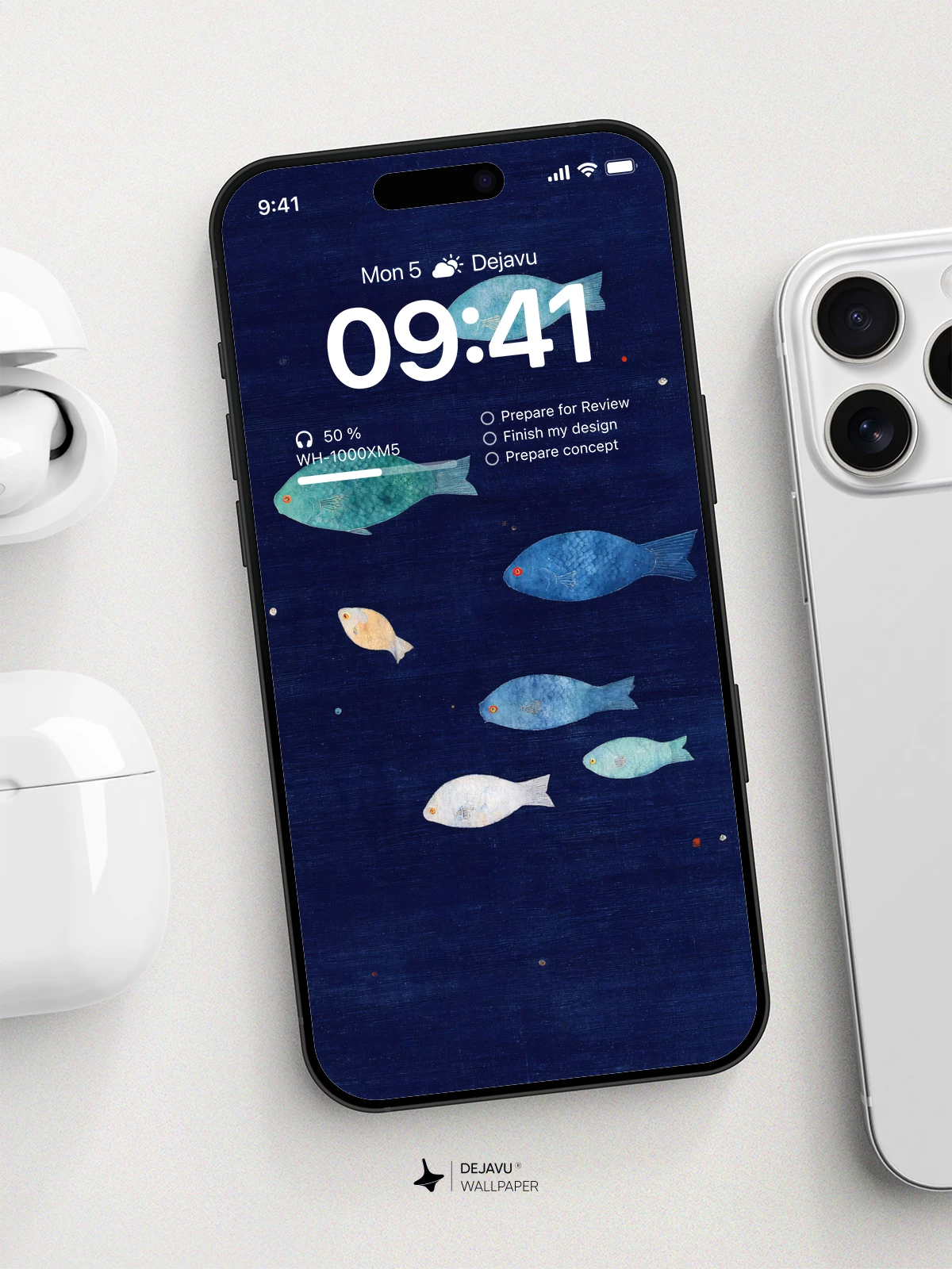 Blue Fish Ocean Wallpaper 4K for iPhone Lock Screen