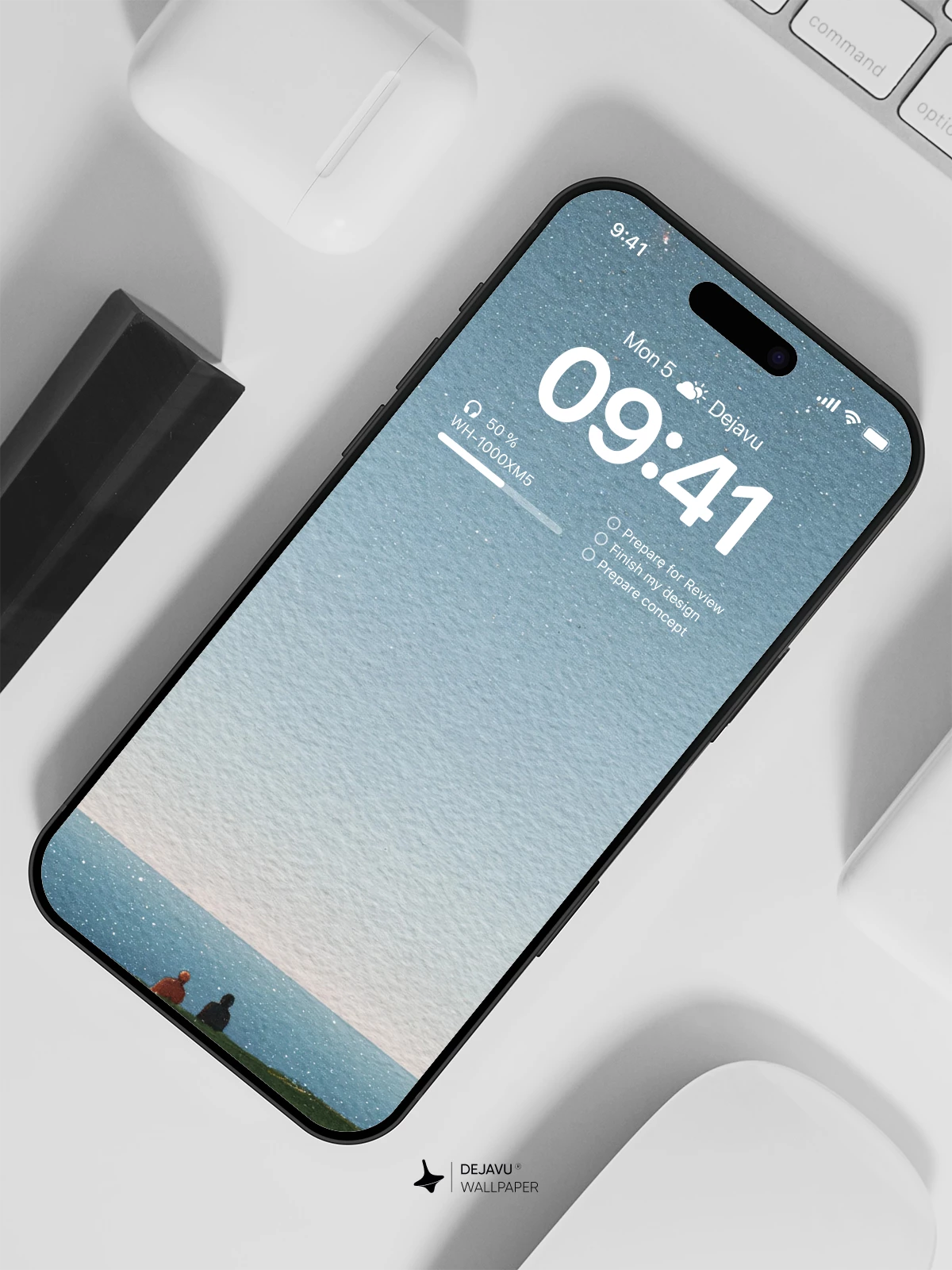 Starry Night Sky Couple Wallpaper 4K for iPhone Lock Screen