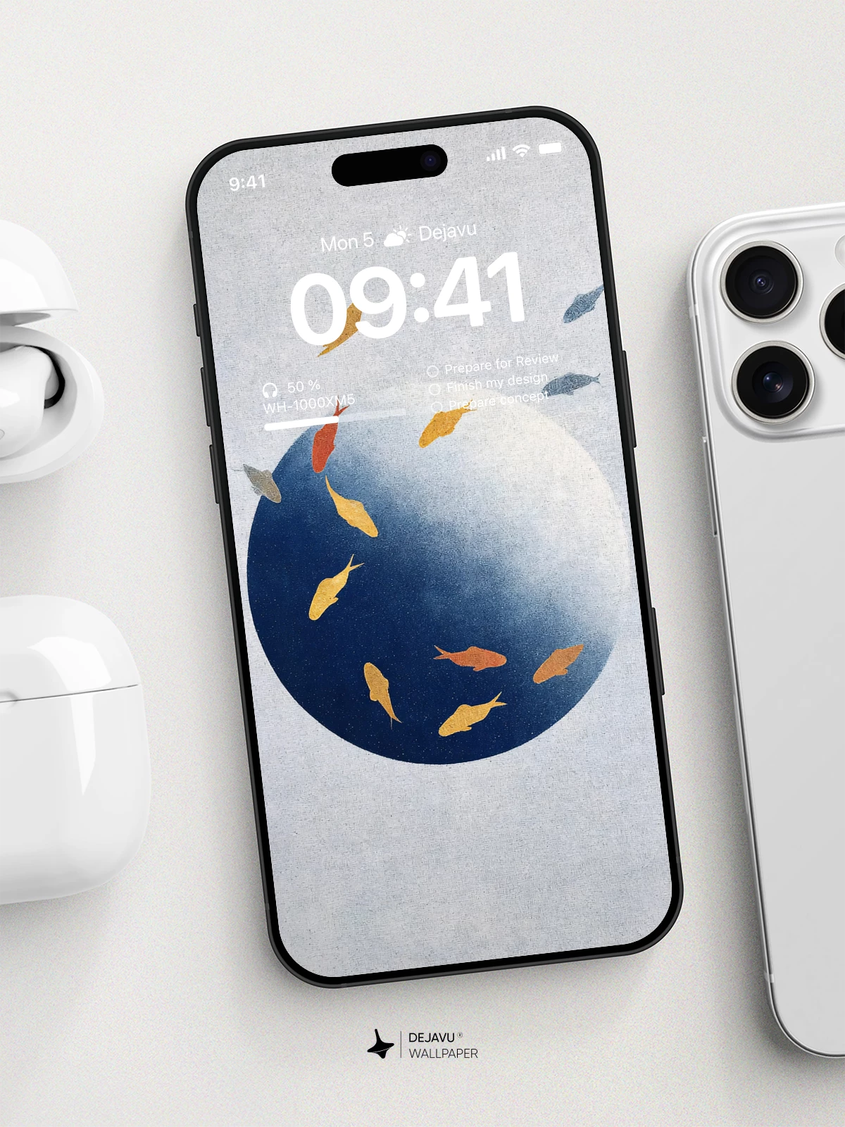 Minimalist Fish Sphere Wallpaper 4K for iPhone Lock Screen