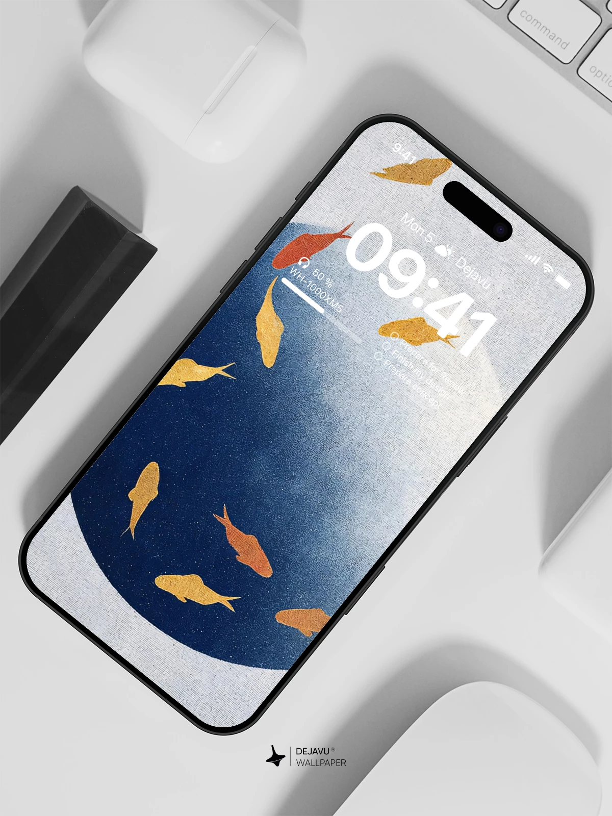 Minimalist Fish Sphere Wallpaper 4K for iPhone Lock Screen