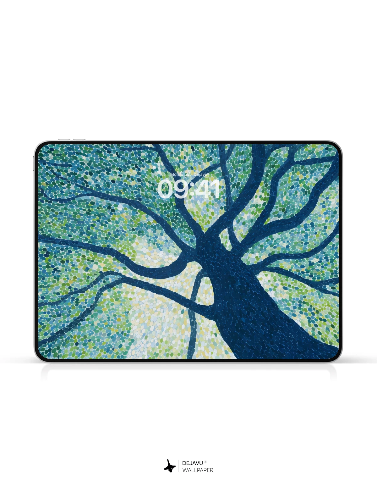 Pointillist Tree Nature Wallpaper 4K for iPhone Lock Screen