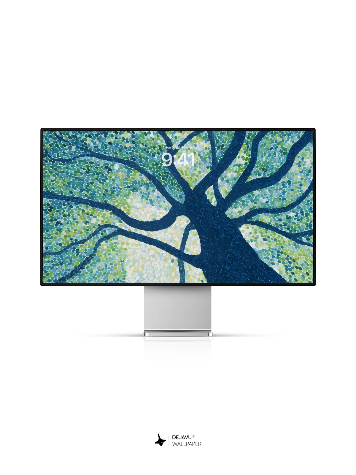 Pointillist Tree Nature Wallpaper 4K for iPhone Lock Screen