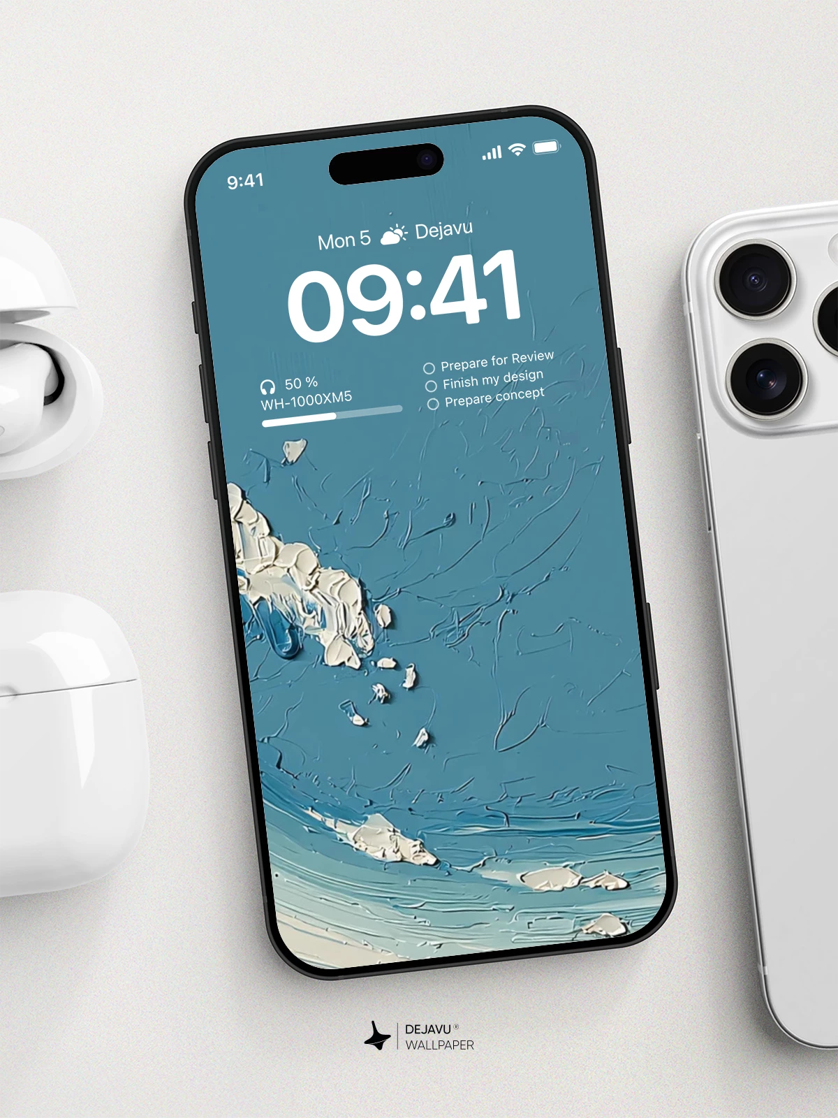 Abstract Ocean Wave Texture Wallpaper 4K for iPhone Lock Screen