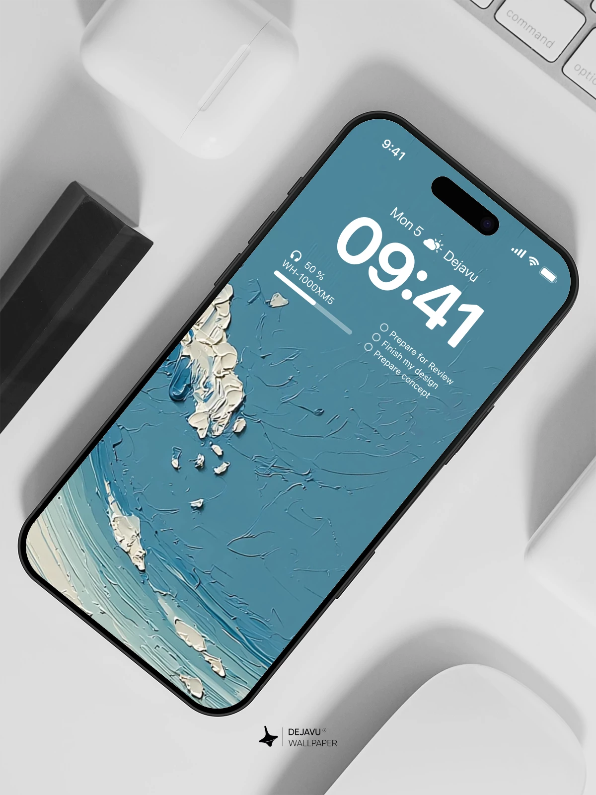 Abstract Ocean Wave Texture Wallpaper 4K for iPhone Lock Screen