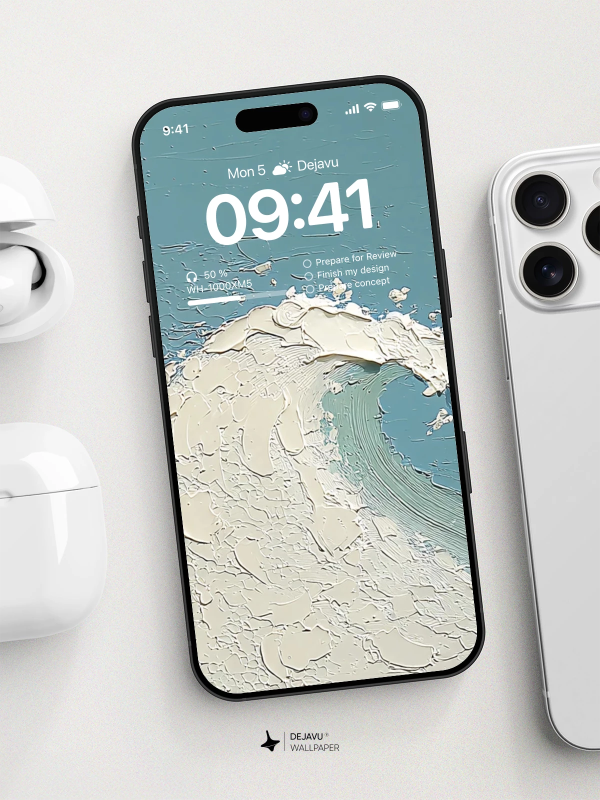 Abstract Ocean Wave Texture Wallpaper 4K for iPhone Lock Screen