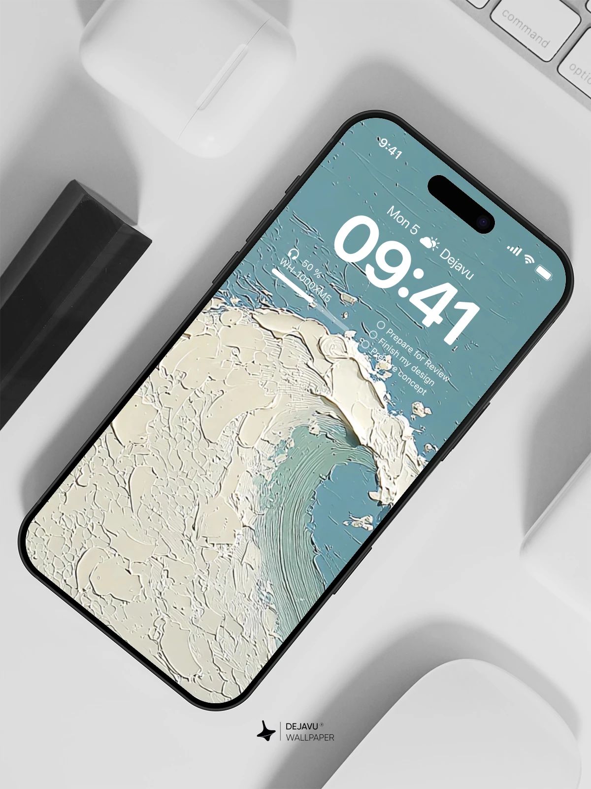 Abstract Ocean Wave Texture Wallpaper 4K for iPhone Lock Screen