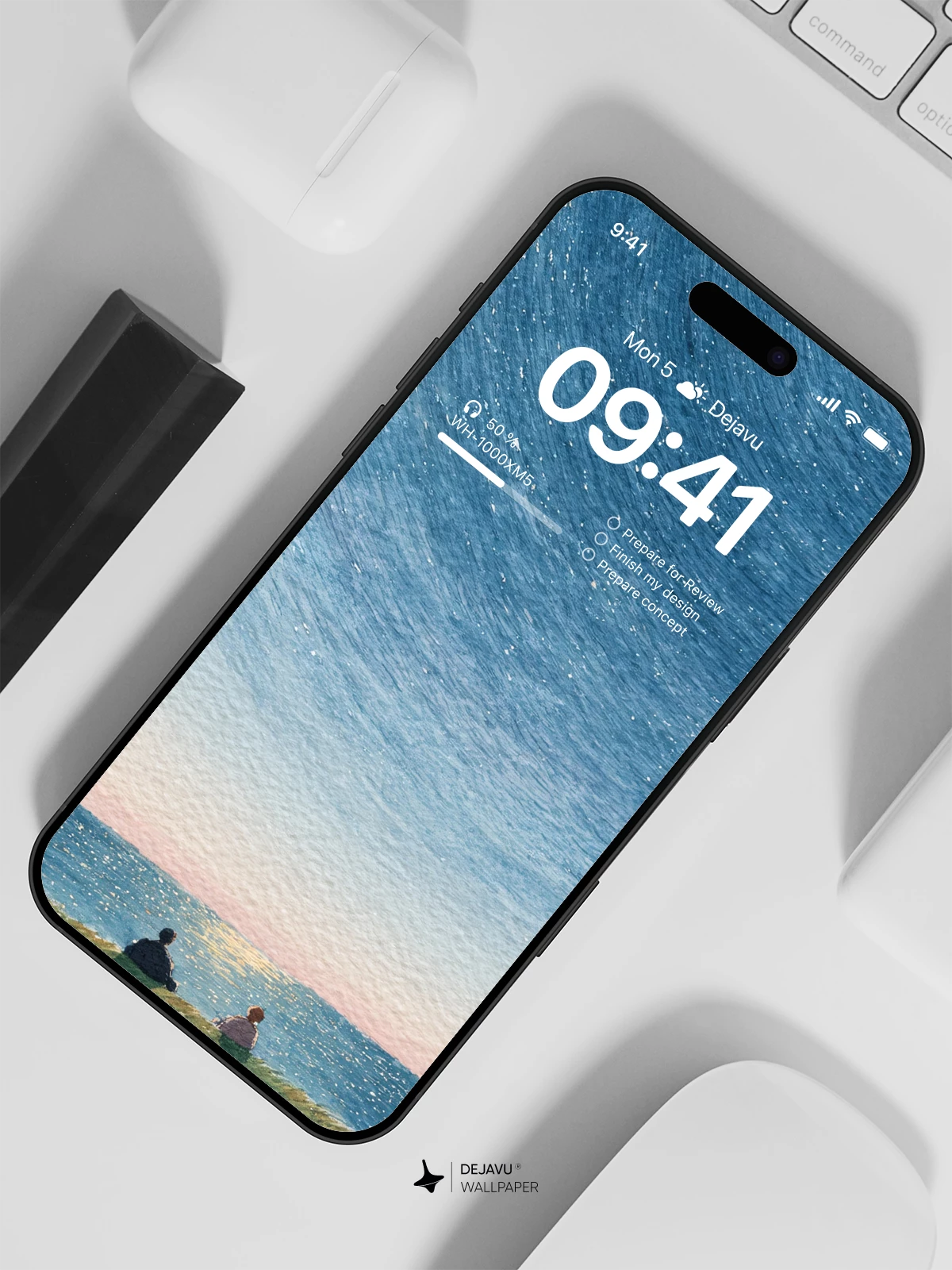 Starry Night Sky Couple Wallpaper 4K for iPhone Lock Screen