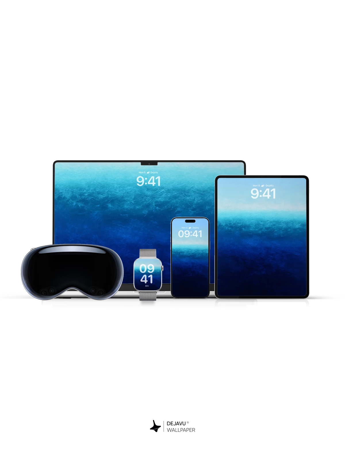 Ocean Gradient Blue Wallpaper 4K for iPhone Lock Screen