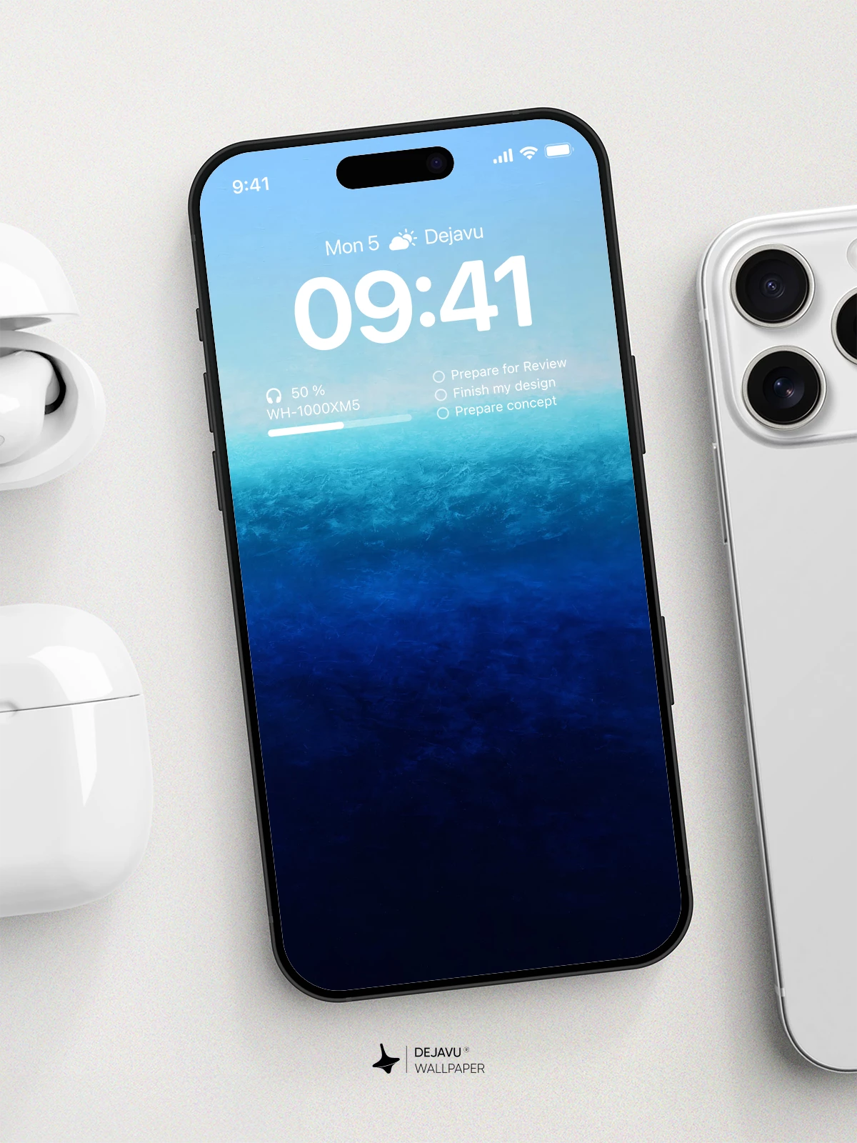 Ocean Gradient Blue Wallpaper 4K for iPhone Lock Screen