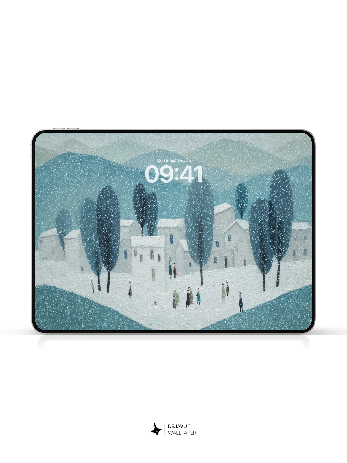 Winter Village Snowy Landscape Wallpaper 4K for iPhone Lock Screen