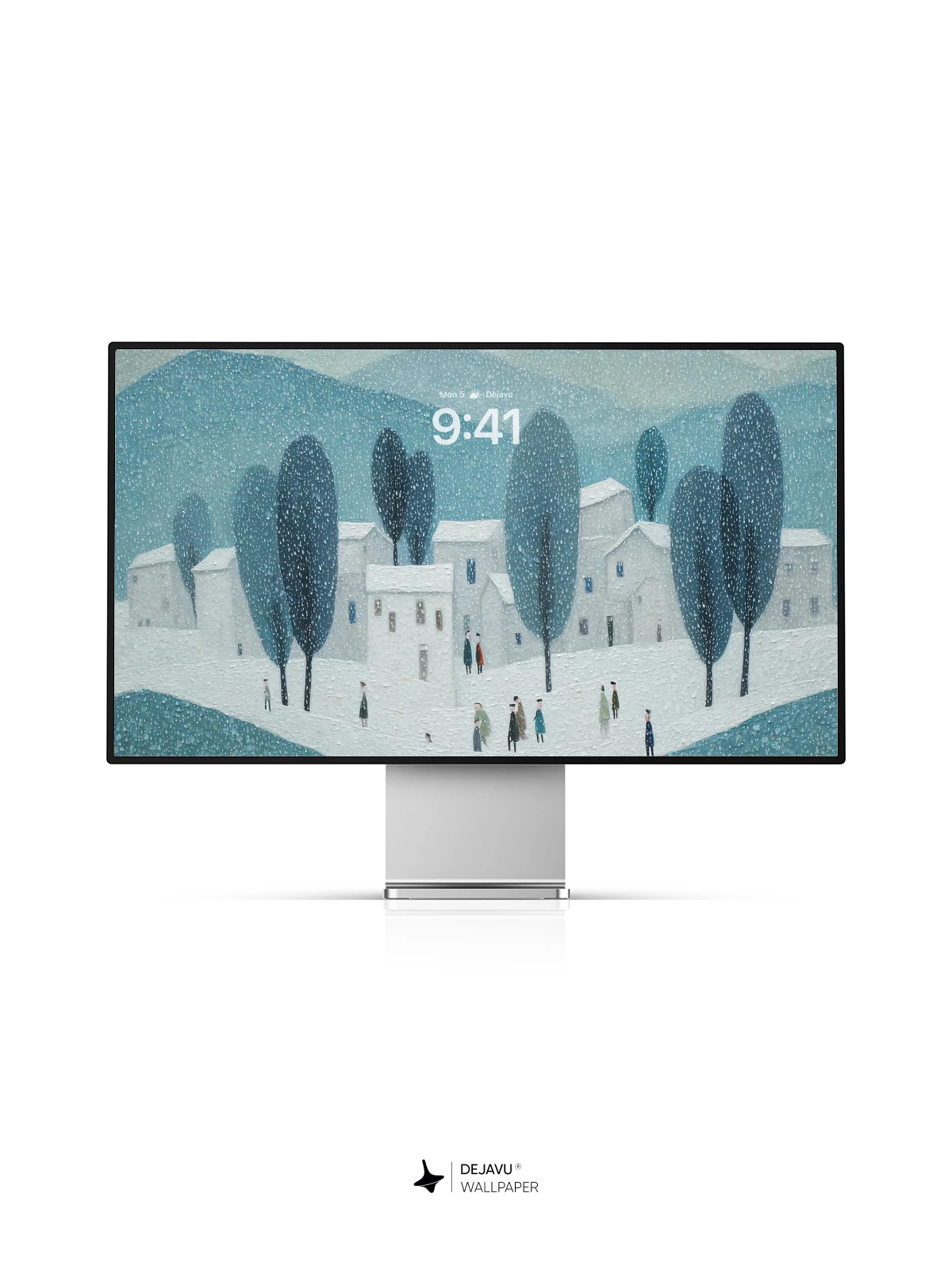 Winter Village Snowy Landscape Wallpaper 4K for iPhone Lock Screen