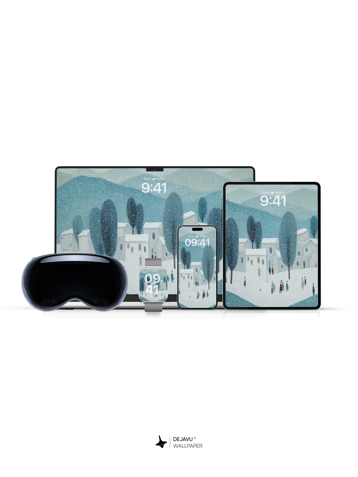 Winter Village Snowy Landscape Wallpaper 4K for iPhone Lock Screen