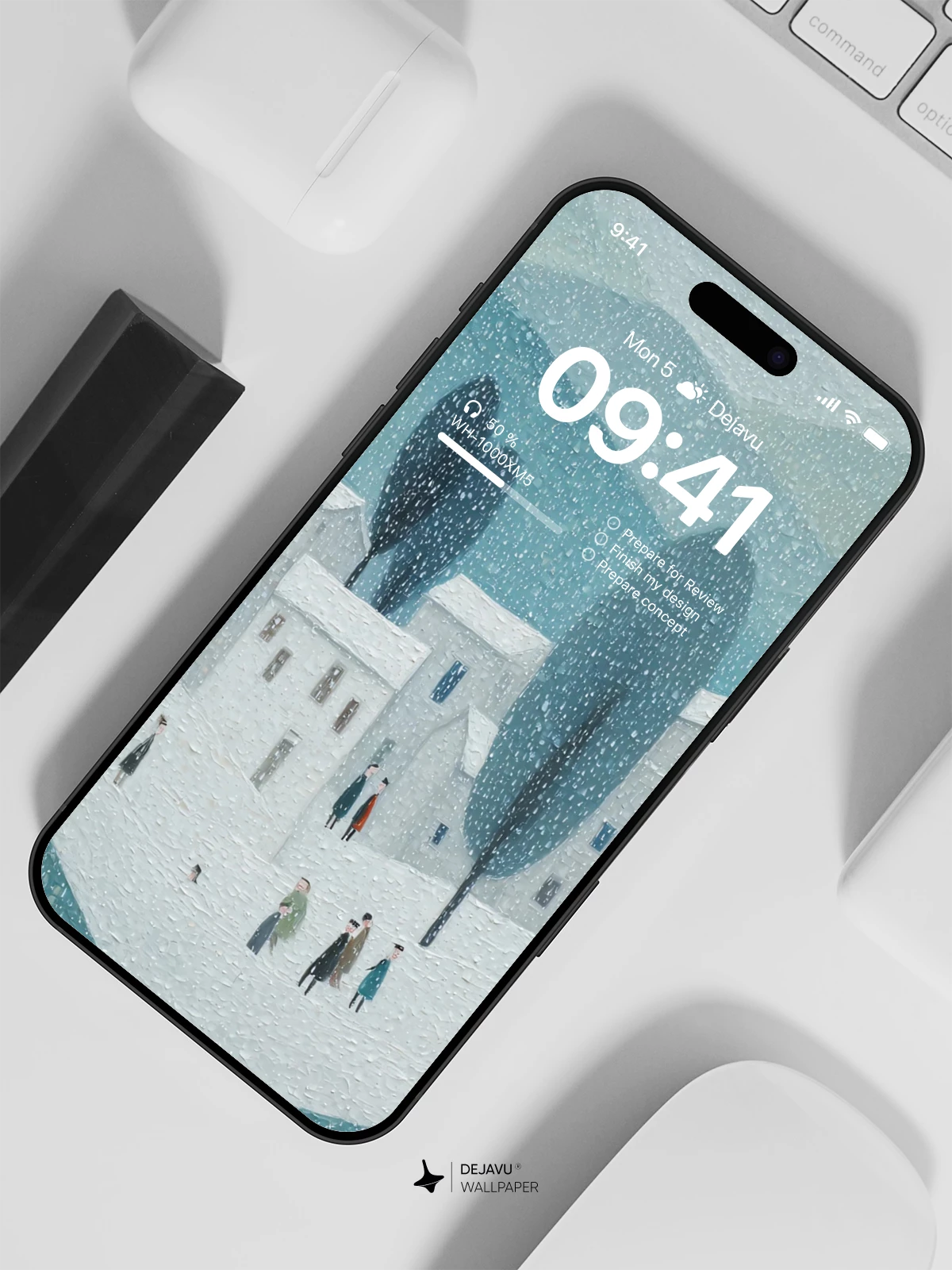 Winter Village Snowy Landscape Wallpaper 4K for iPhone Lock Screen