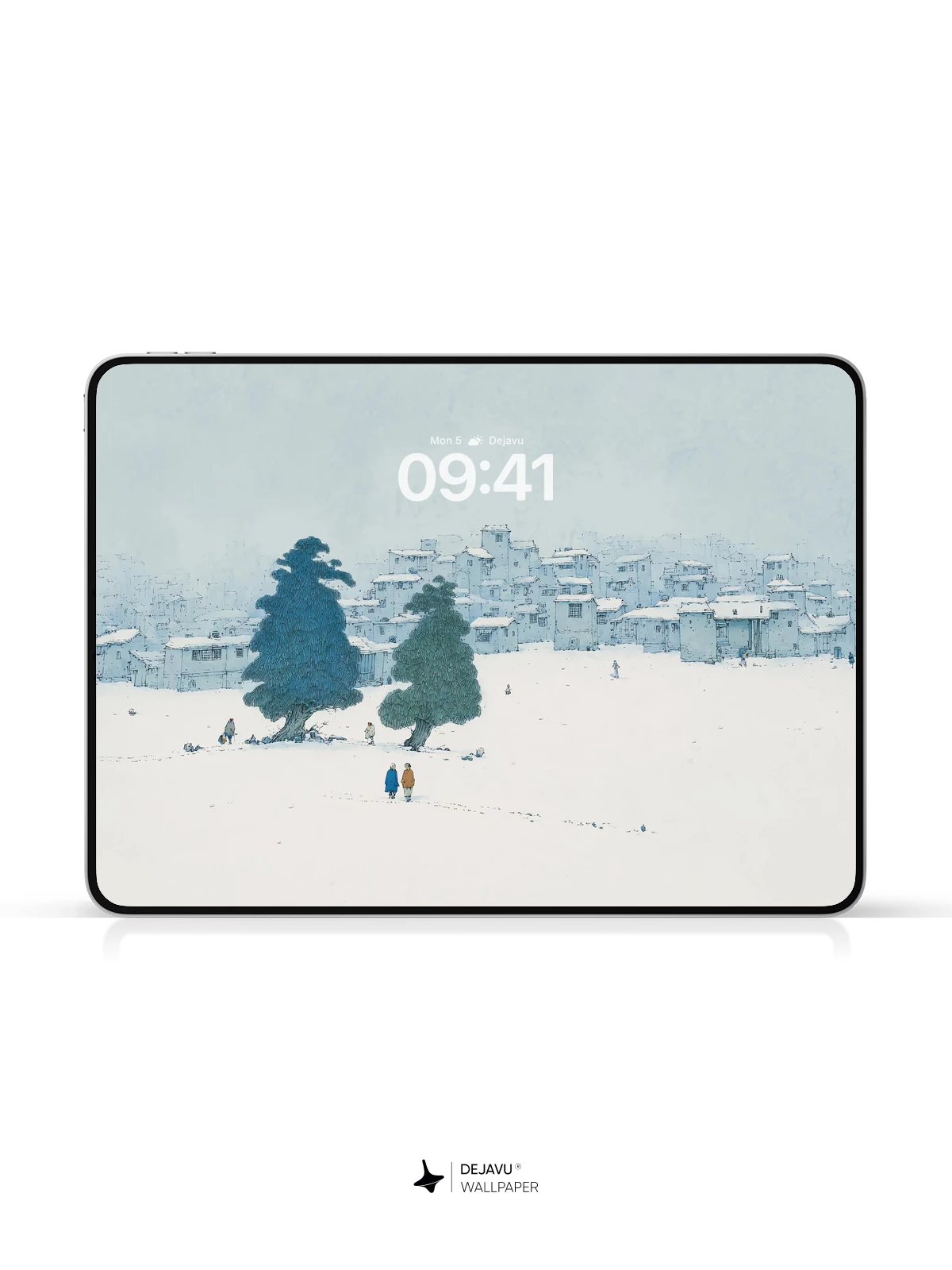Winter Snowy Town Landscape Wallpaper 4K for iPhone Lock Screen