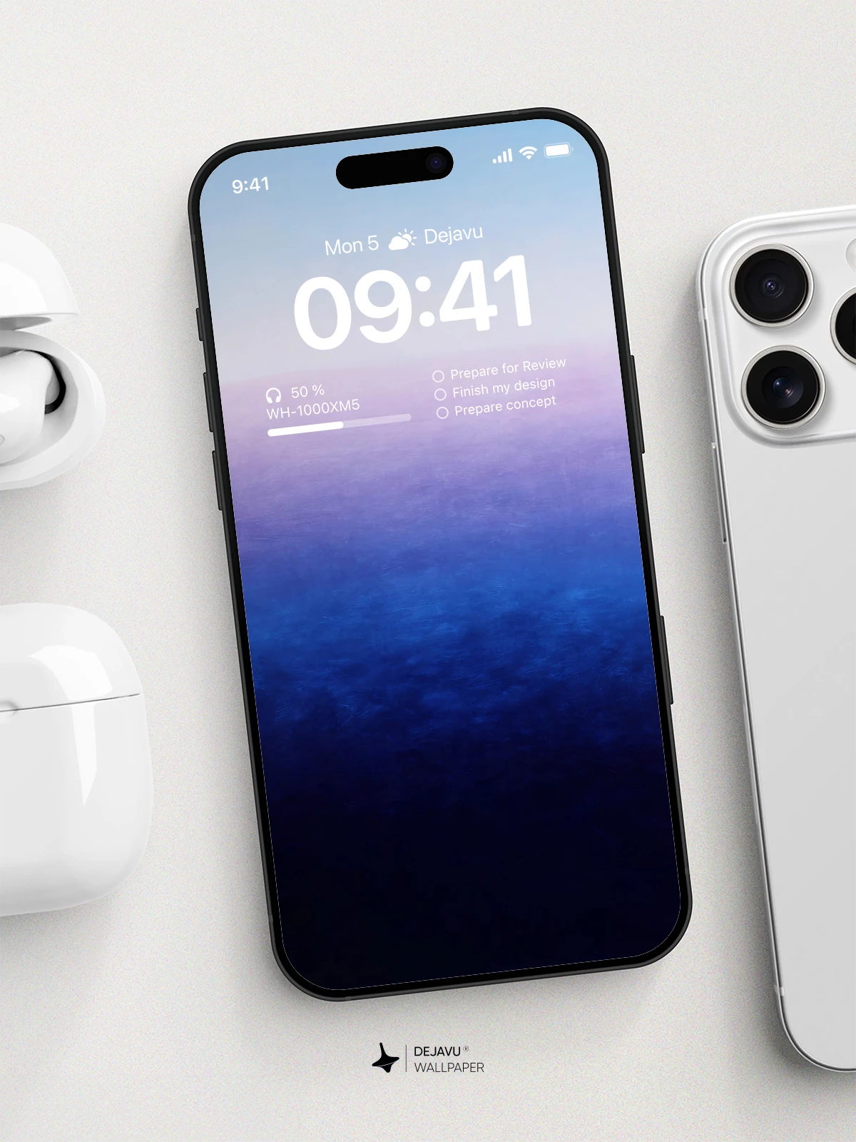 Abstract Blue Gradient Wallpaper 4K for iPhone Lock Screen