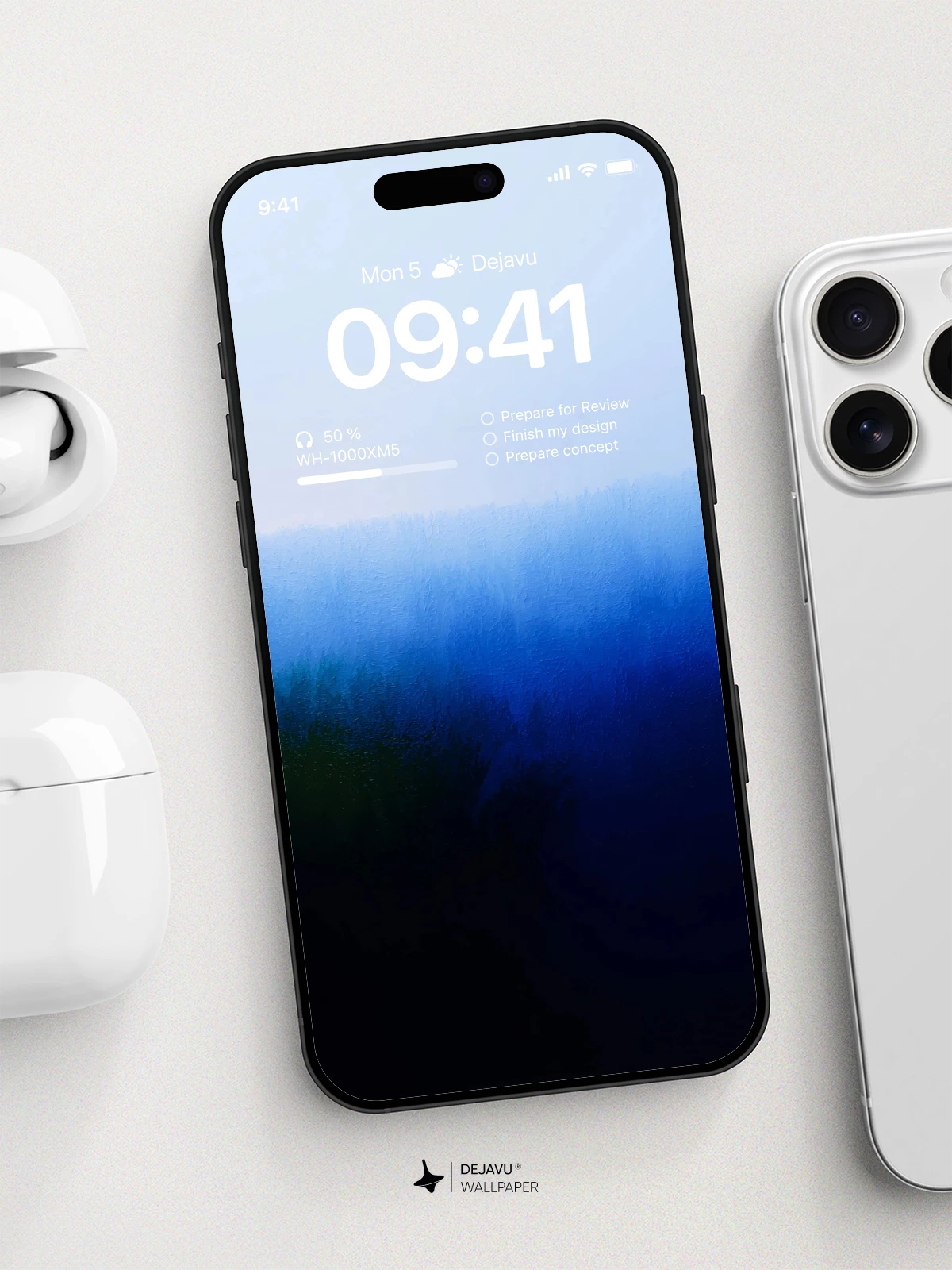 Abstract Blue Gradient Wallpaper 4K for iPhone Lock Screen