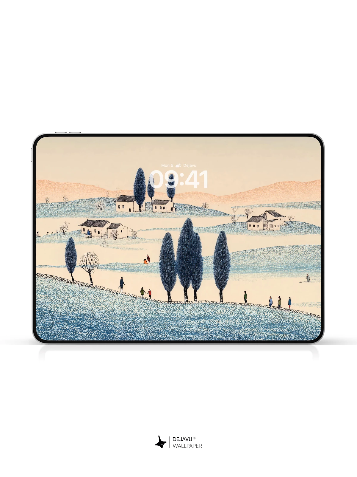 Winter Landscape Village Wallpaper 4K for iPhone Lock Screen
