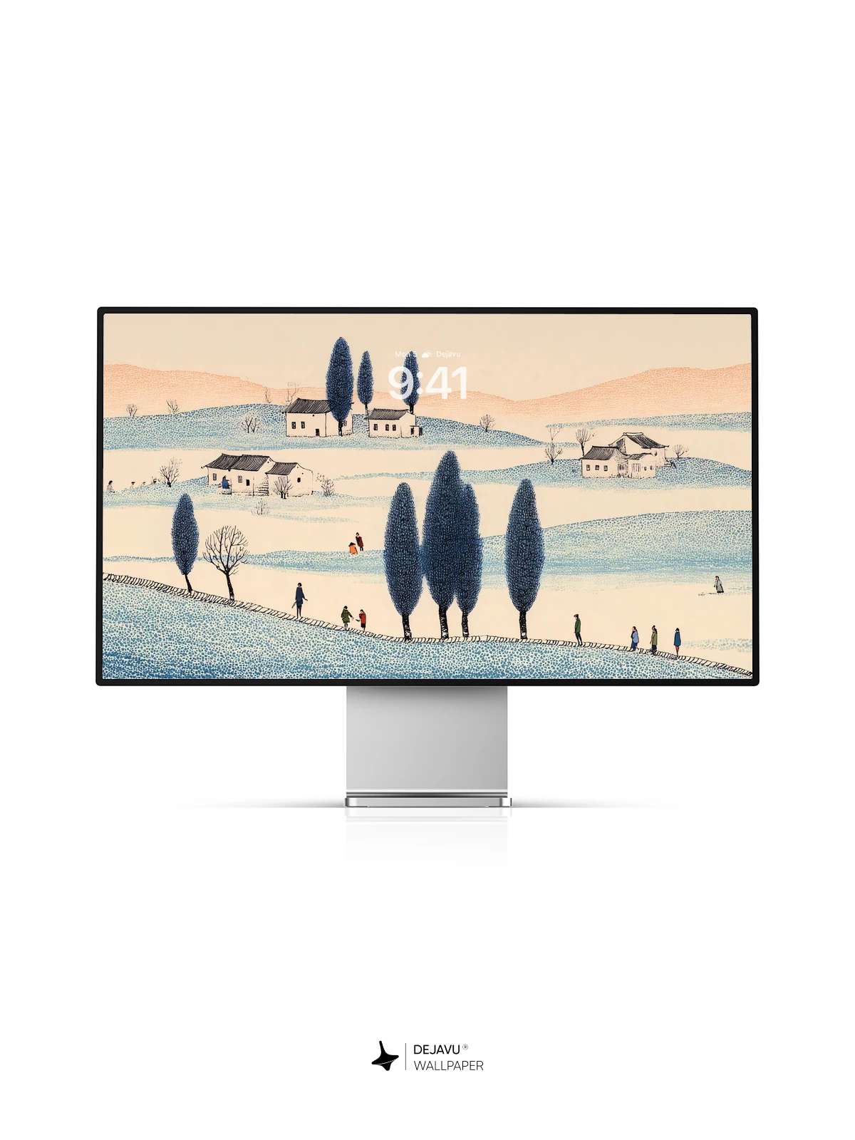 Winter Landscape Village Wallpaper 4K for iPhone Lock Screen