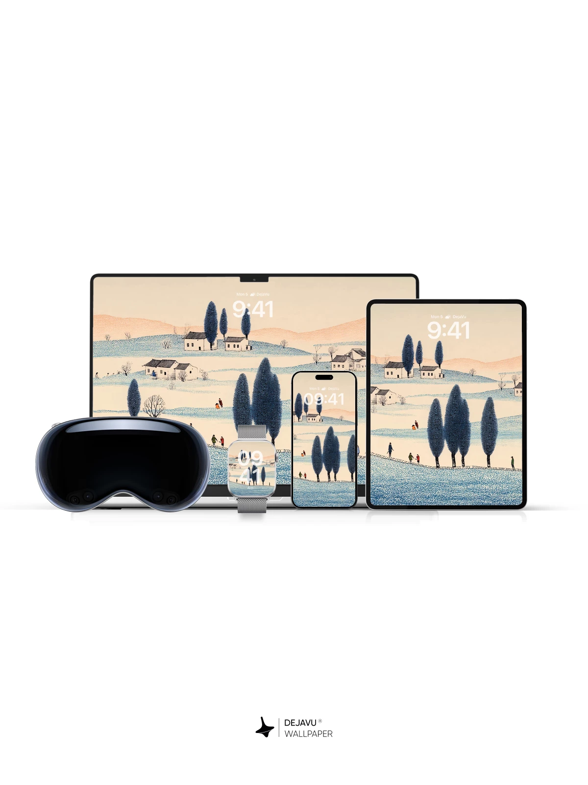 Winter Landscape Village Wallpaper 4K for iPhone Lock Screen