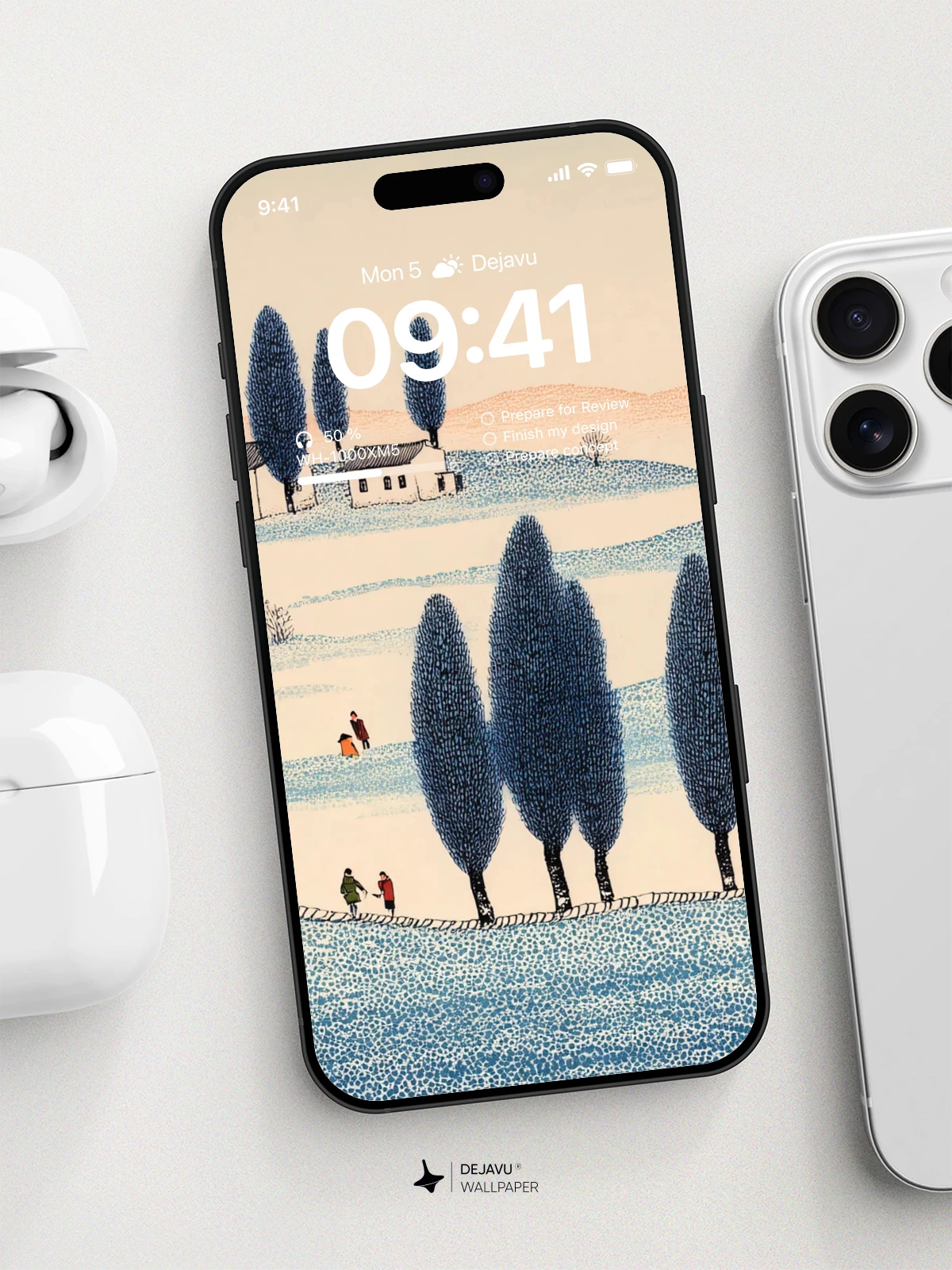 Winter Landscape Village Wallpaper 4K for iPhone Lock Screen