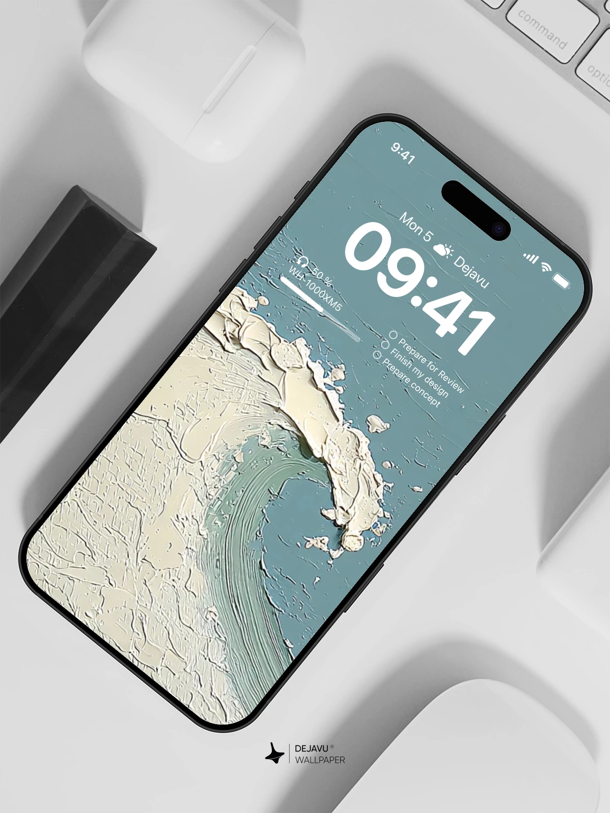 Abstract Ocean Wave Texture Wallpaper 4K for iPhone Lock Screen
