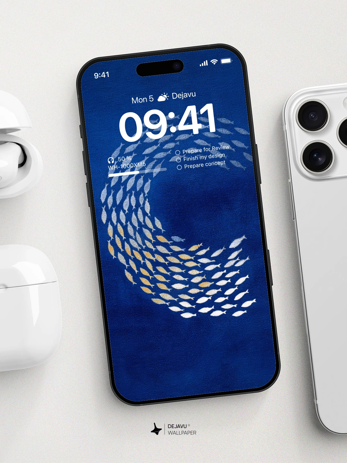 School of Fish Ocean Blue Wallpaper 4K for iPhone Lock Screen