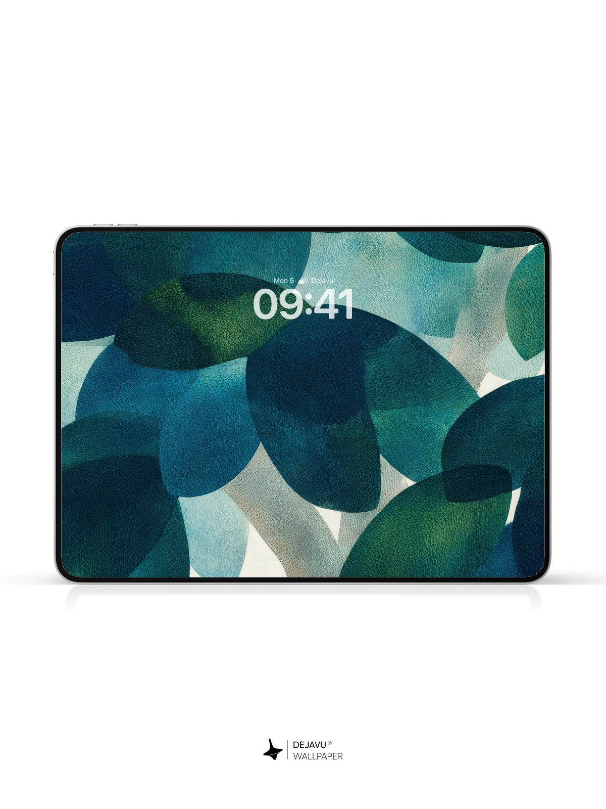 Abstract Teal Leaves Wallpaper 4K for iPhone Lock Screen
