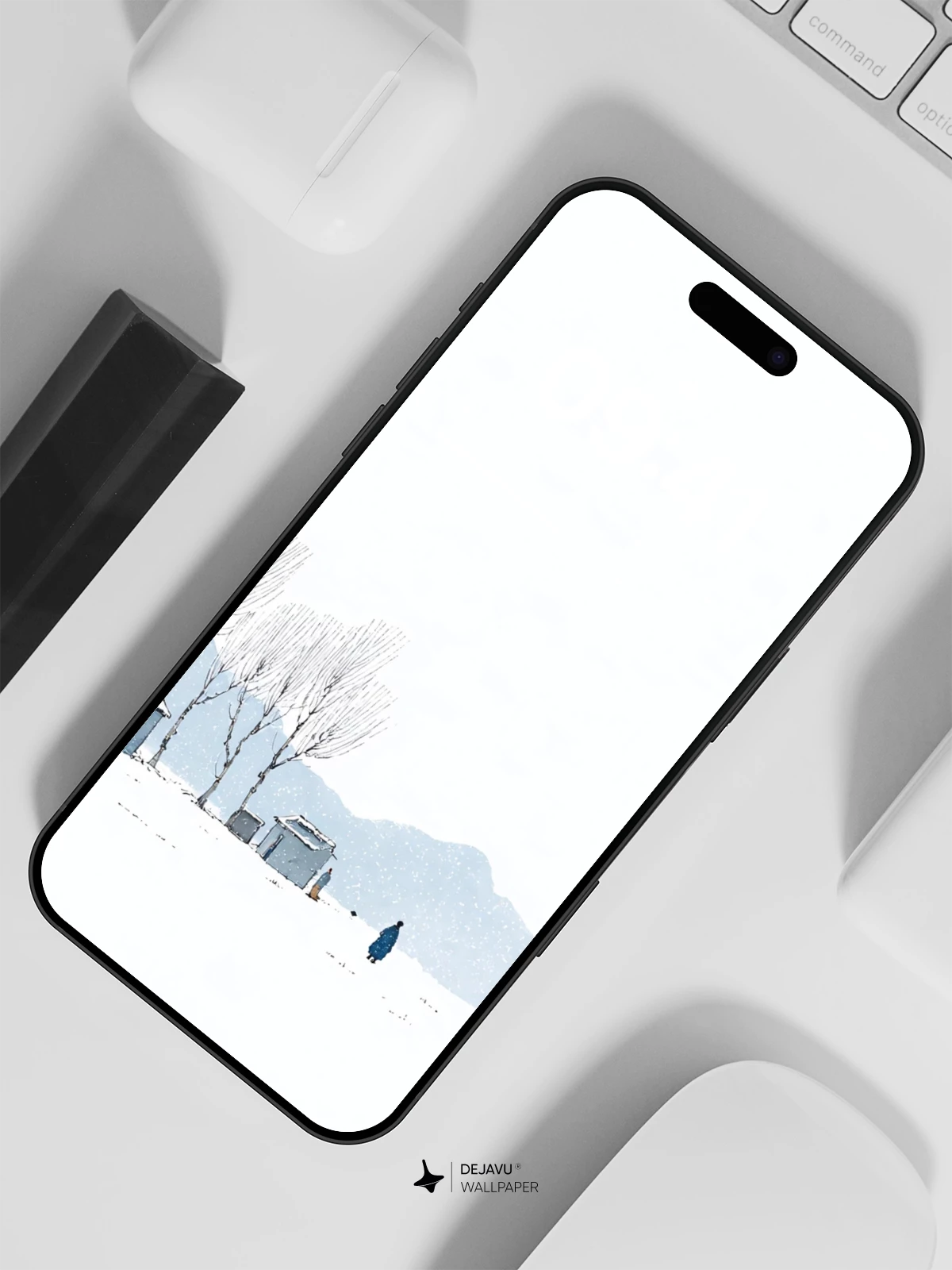 Minimalist Winter Landscape Wallpaper 4K for iPhone Lock Screen