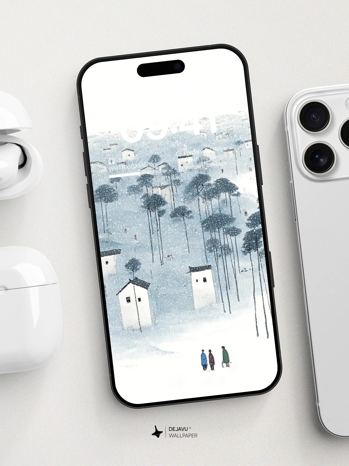 Winter Village Landscape Wallpaper 4K for iPhone Lock Screen