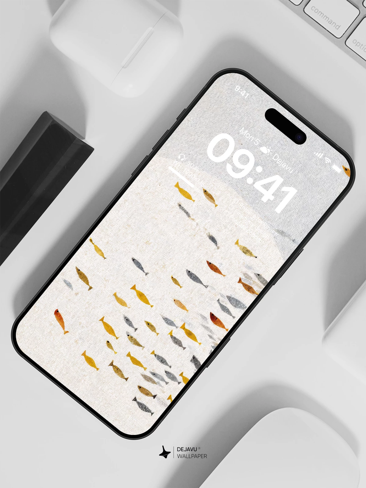 Minimalist Fish School Wallpaper 4K for iPhone Lock Screen